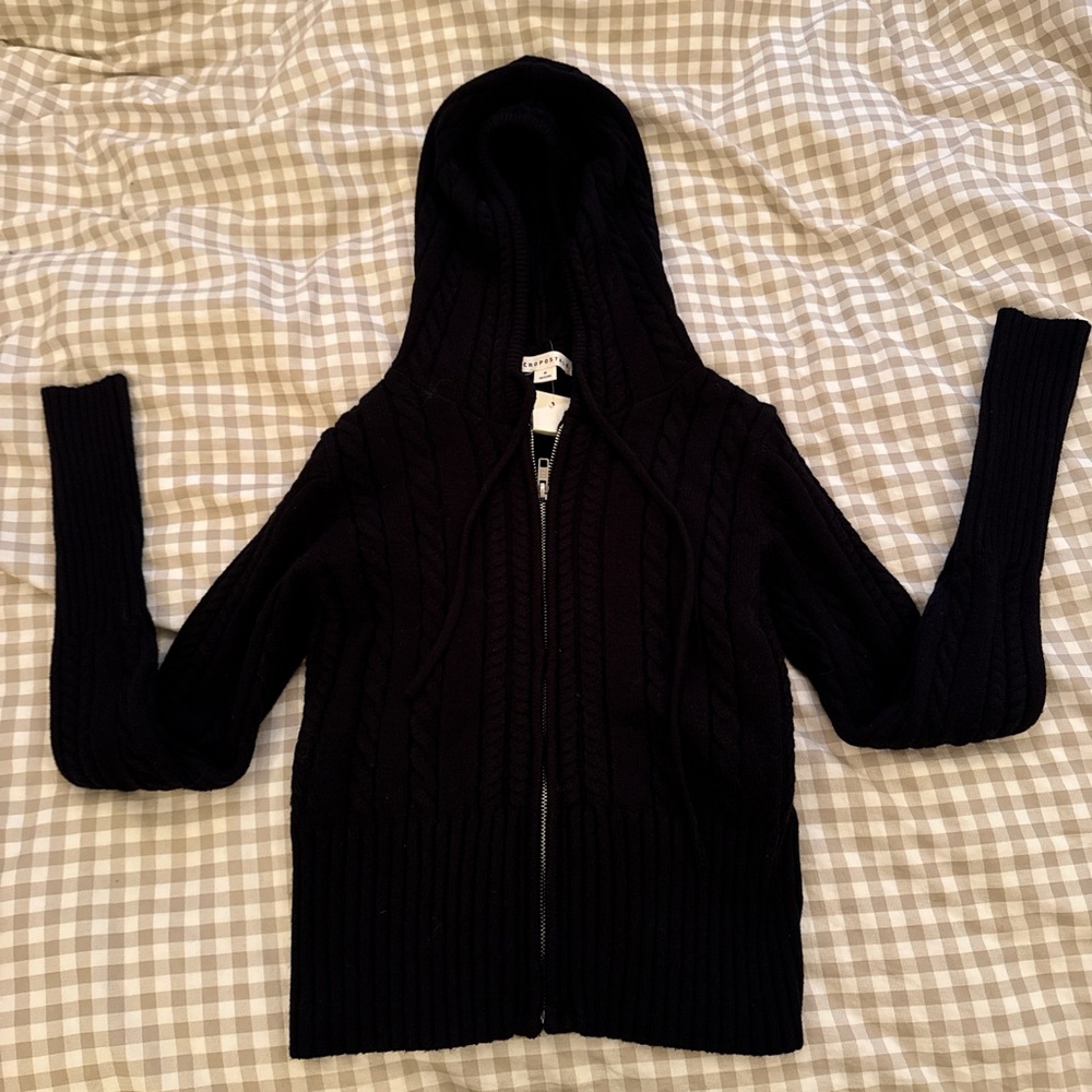 Aeropo Cable Knit Zip up Sweater